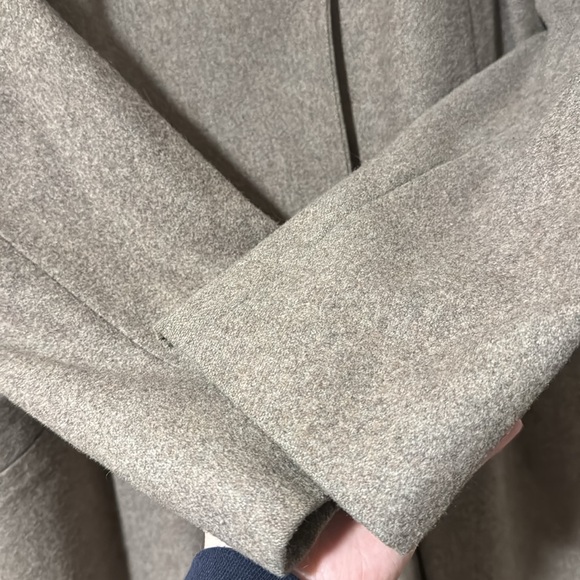 Merona Wool Blend Oatmeal/ Grey Color Long Peacoat with Belt - Picture 11 of 13